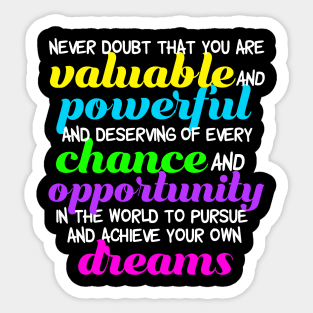 Inspirational Quote Pursue Your Dreams Sticker